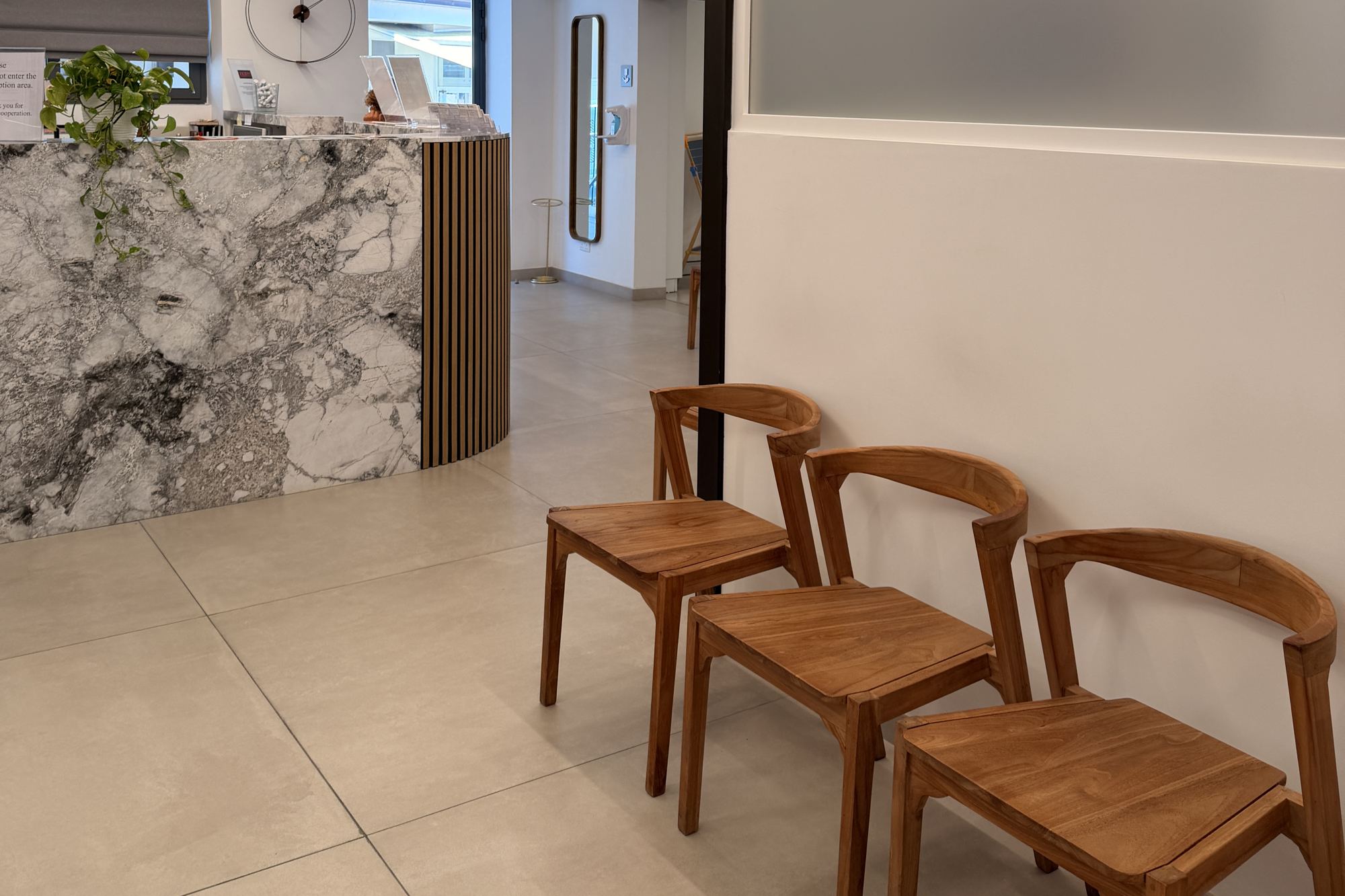 Bright waiting area at Demajo Medical clinic in the north of Malta